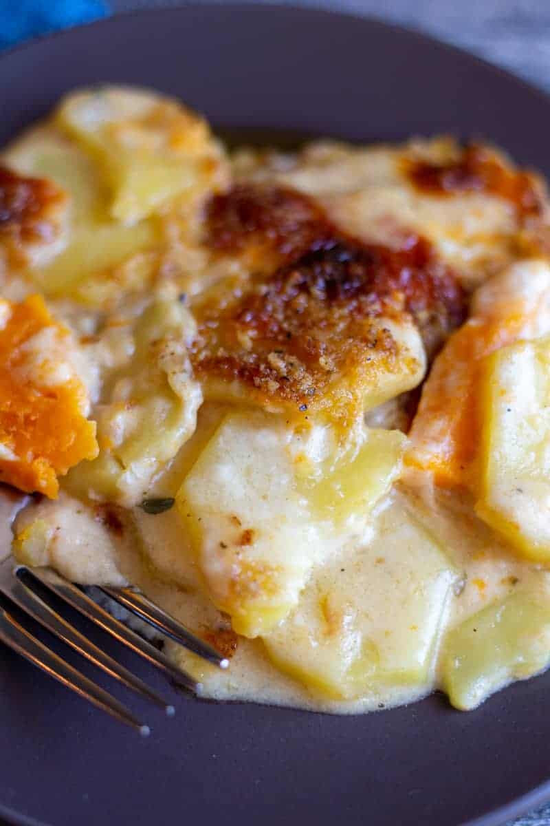 Sweet & White Creamy Scalloped Potatoes au Gratin She's Not Cookin'