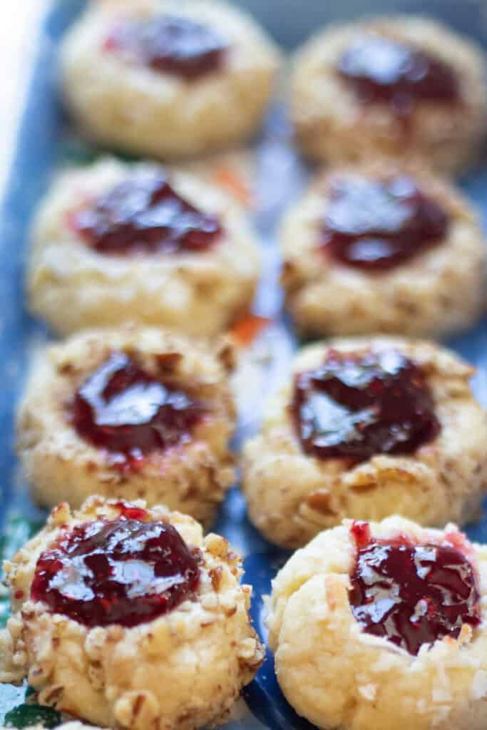cookies on blue plate