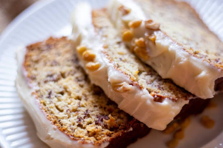 Moist Banana Bread with Cream Cheese Icing She's Not Cookin'