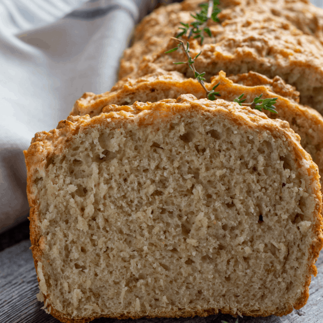 Close up image of Herbed Beer Bread.