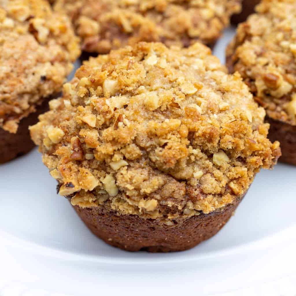 Close up image of Banana Nut Muffins.