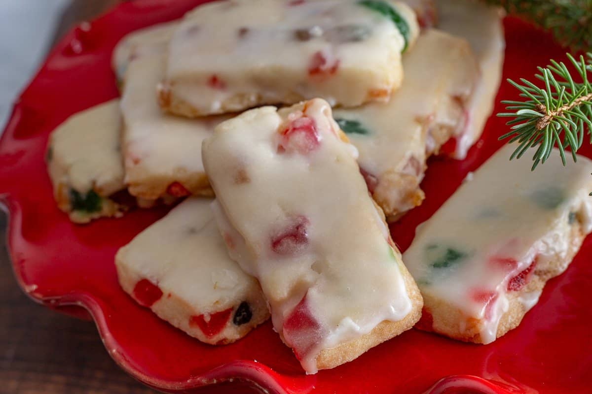 Glazed Fruitcake Shortbread Cookies She's Not Cookin'