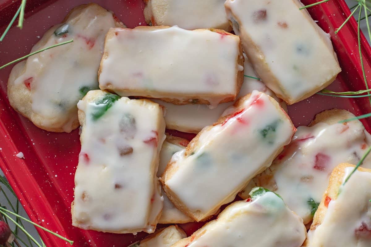 Glazed Fruitcake Shortbread Cookies She's Not Cookin'