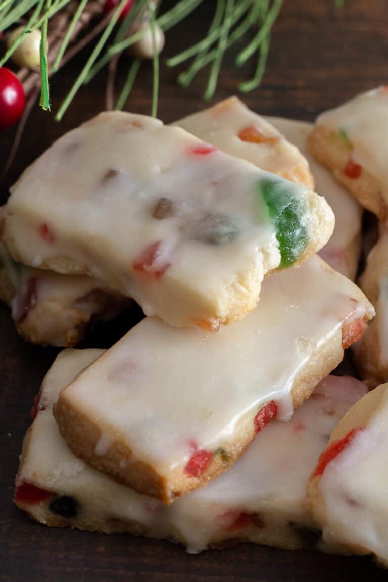 Glazed Fruitcake Shortbread Cookies She's Not Cookin'