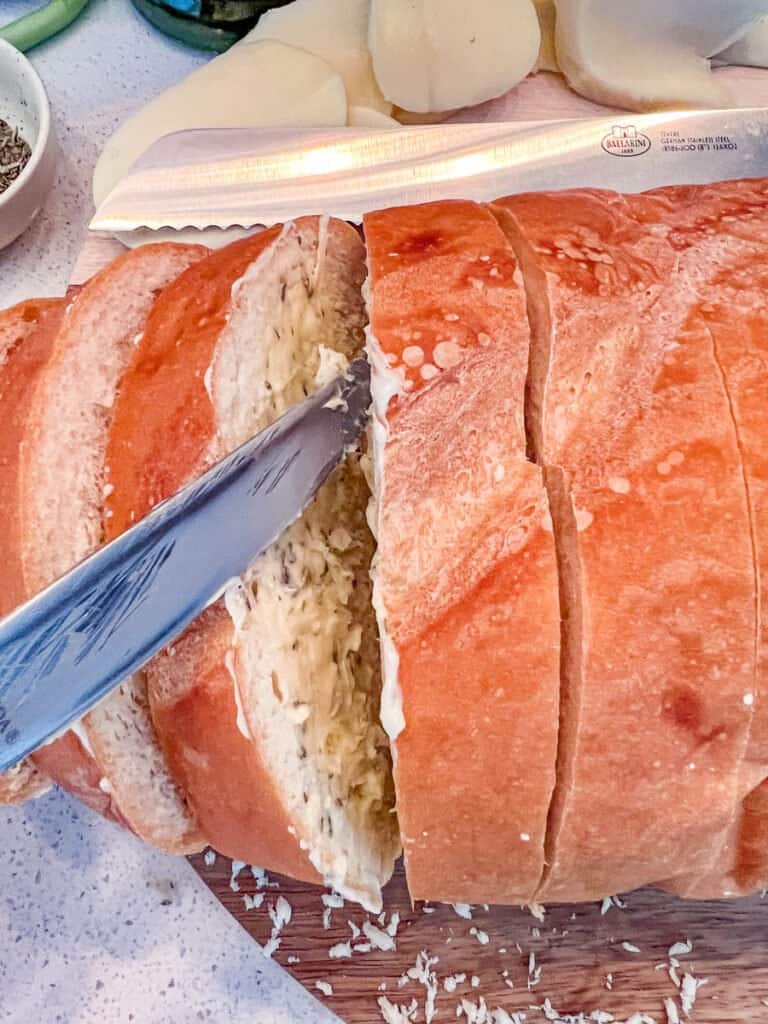 Cheese Stuffed Garlic Bread She's Not Cookin'