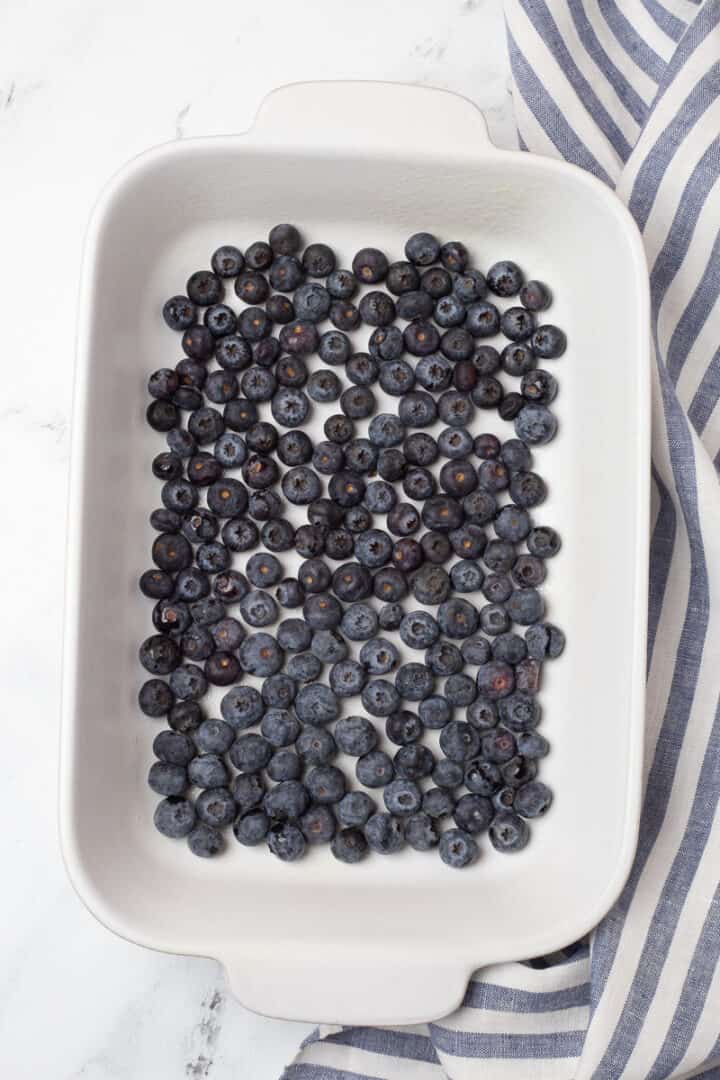 3 Ingredient Lemon Blueberry Dump Cake | She's Not Cookin'