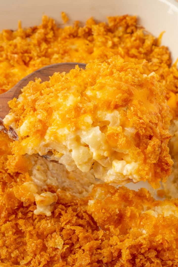 Cheesy Hashbrown Casserole with Corn Flakes Topping She's Not Cookin'