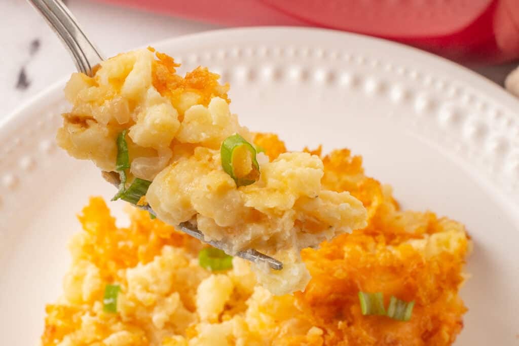 Cheesy Hashbrown Casserole with Corn Flakes Topping She's Not Cookin'