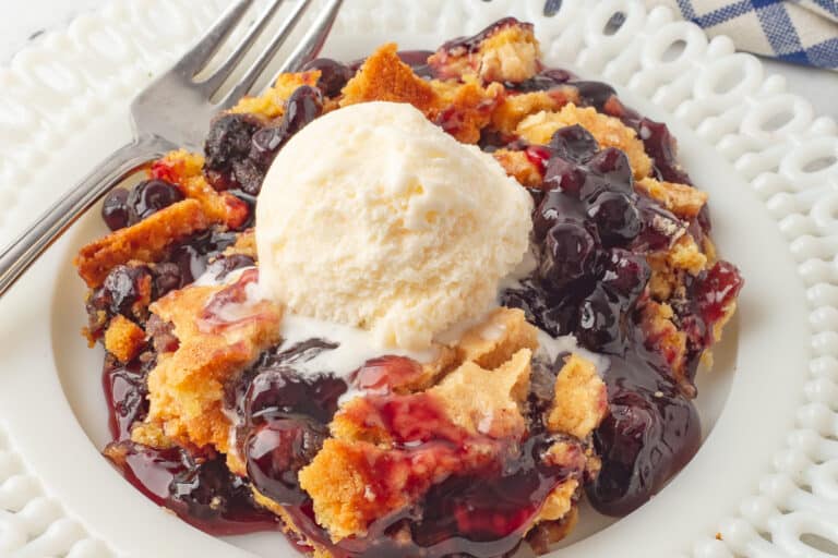 Easy Blueberry Dump Cake Recipe with 3 Ingredients | She's Not Cookin'