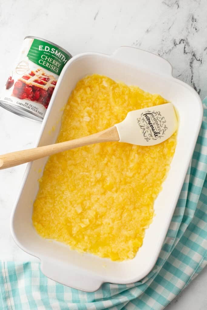 Easy Cherry Pineapple Dump Cake Recipe | She's Not Cookin'