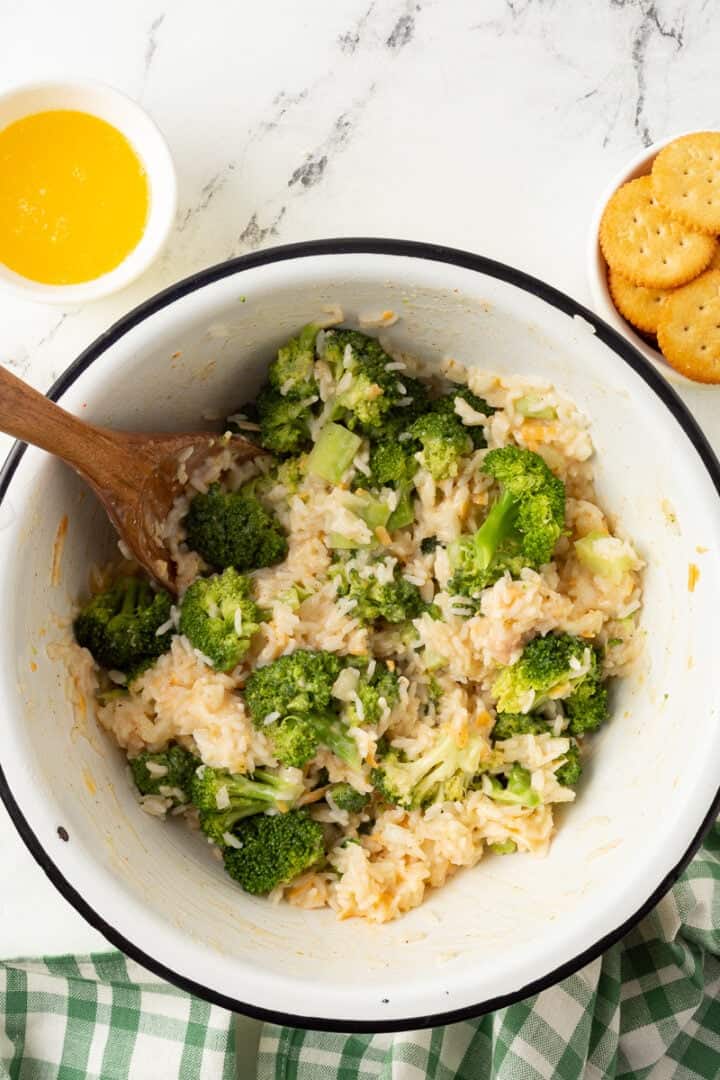 Broccoli Rice and Cheese Casserole (quick & easy recipe) | She's Not ...