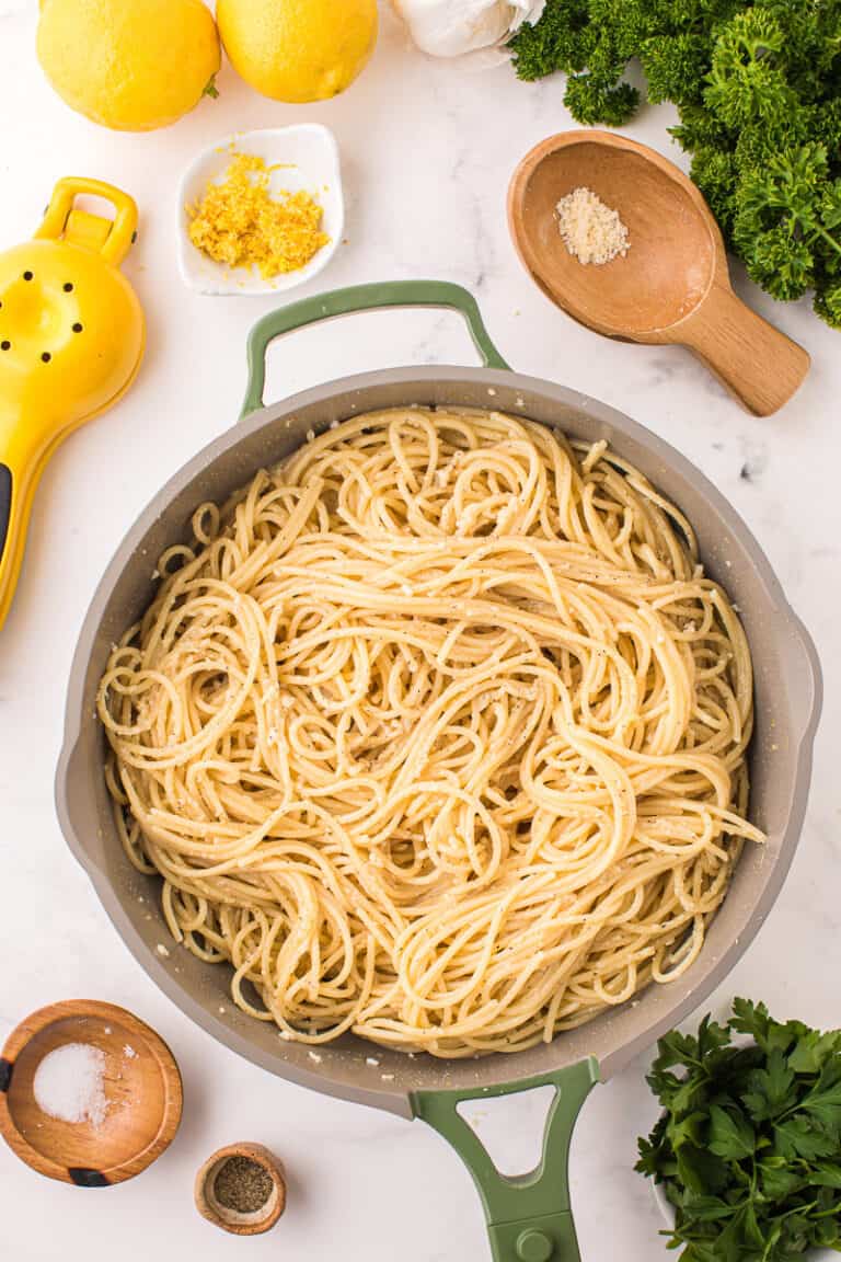 Easy Lemon Garlic Parmesan Pasta (20 minutes) She's Not Cookin'