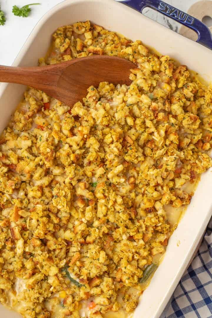 Easy Chicken and Stuffing Casserole Bake Recipe | She's Not Cookin'