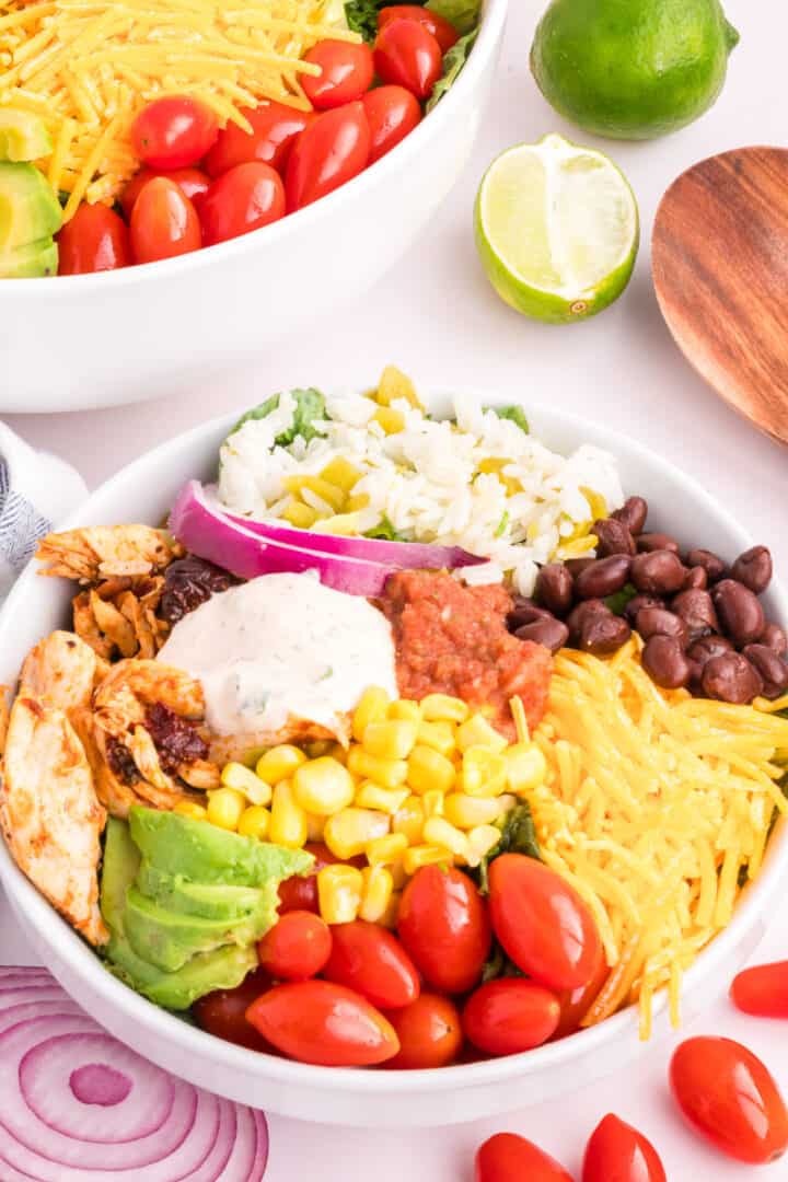 Easy Chicken Burrito Bowl Recipe (Chipotle Inspired) | She's Not Cookin'