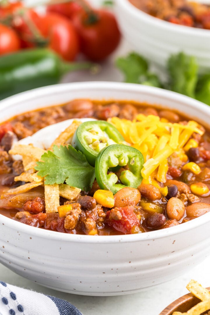 Easy Taco Soup with Ground Beef | She's Not Cookin'