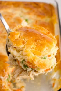 Close up image of chicken cobbler.