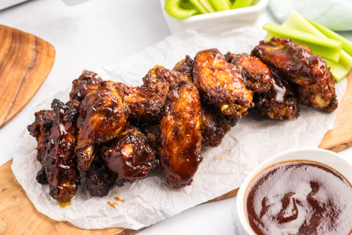 Air Fryer BBQ Chicken Wings | She's Not Cookin'