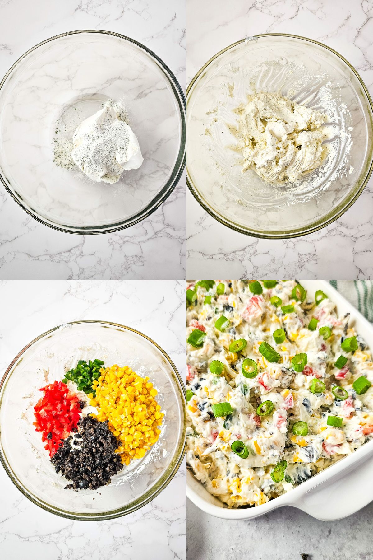 Step by step images for how to ake poolside dip.