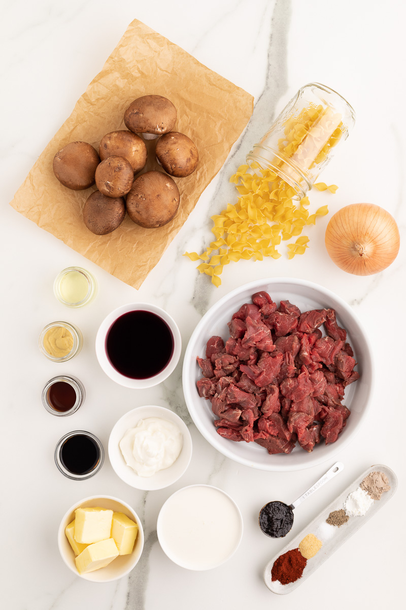 Ingredients on a marble board.
