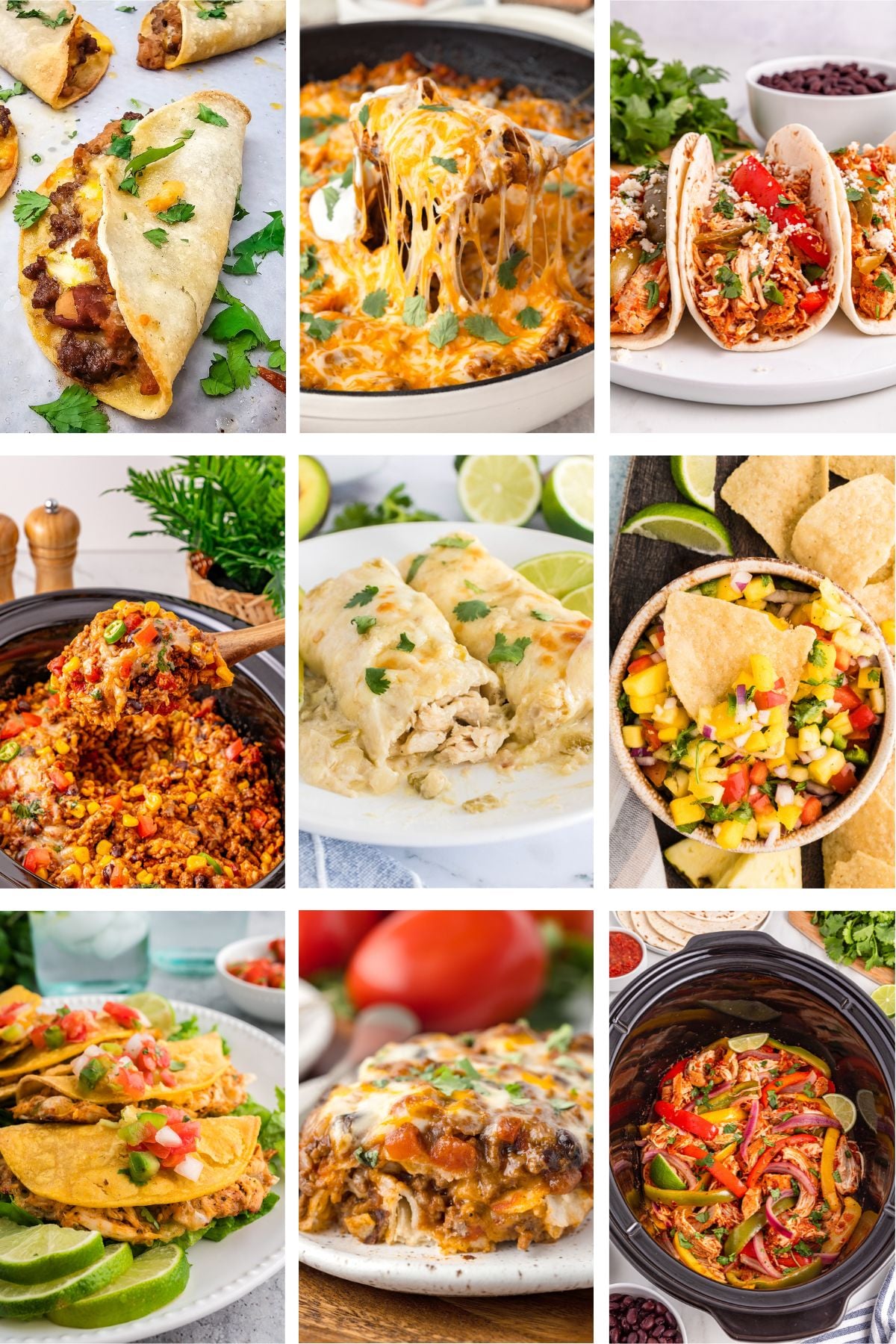 Photo collage with taco Tuesday recipes.