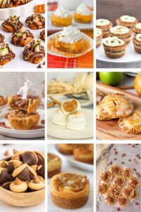 Photo collage with mini fall desserts