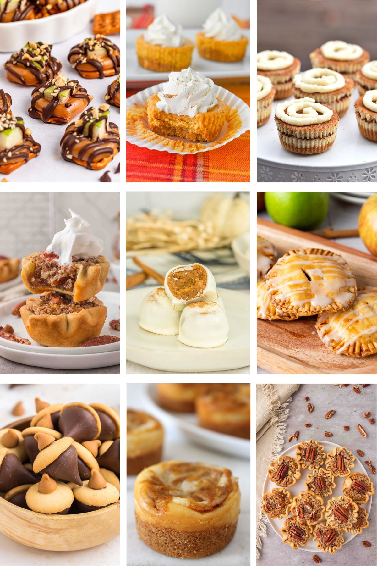 Photo collage with mini fall desserts
