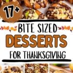 Photo collage with Thanksgiving desserts.