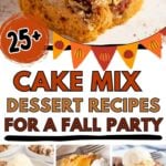 Photo collage with cake mix dessert recipes.