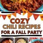 Photo collage with chili recipes.