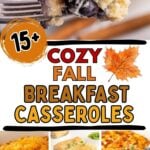 Photo collage with breakfast casseroles.