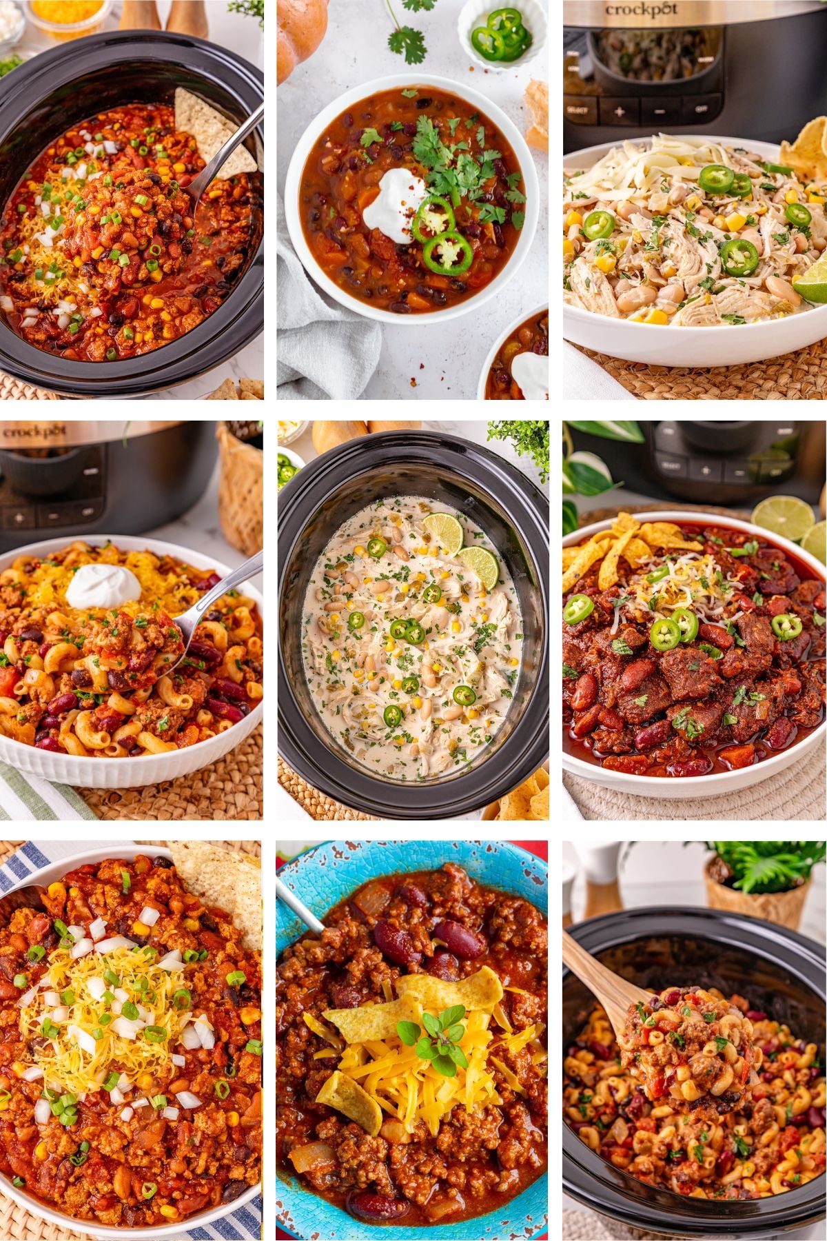 Photo collage with chili recipes.