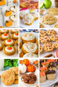 Fall cookies photo collage.