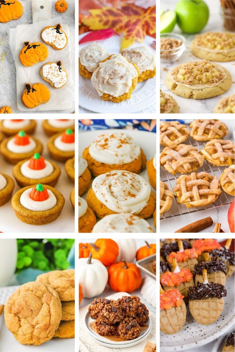 Fall cookies photo collage.