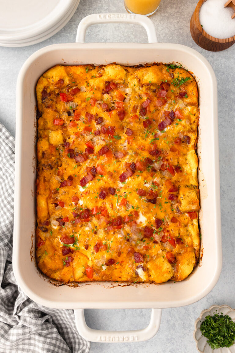 Bacon Egg and Cheese Breakfast Casserole She s Not Cookin