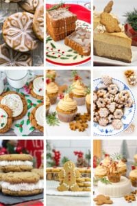 Photo collage with gingerbread recipes.