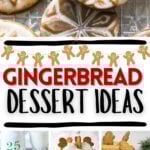 Photo collage with gingerbread dessert ideas.