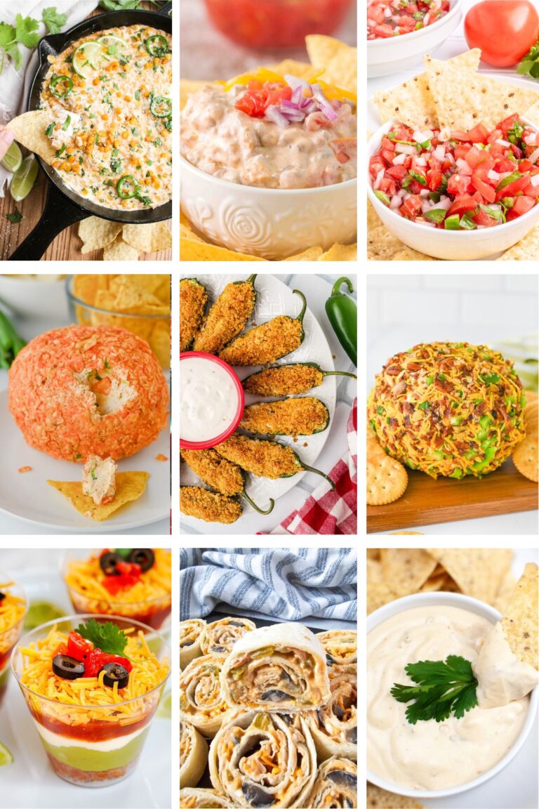 Photo collage with Mexican appetizers.