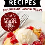 Cherry pineapple dump cake on a plate.
