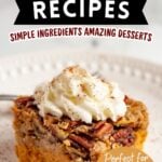 Pumpkin dump cake served on a white plate.