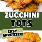 Zucchini tots on a white plate.