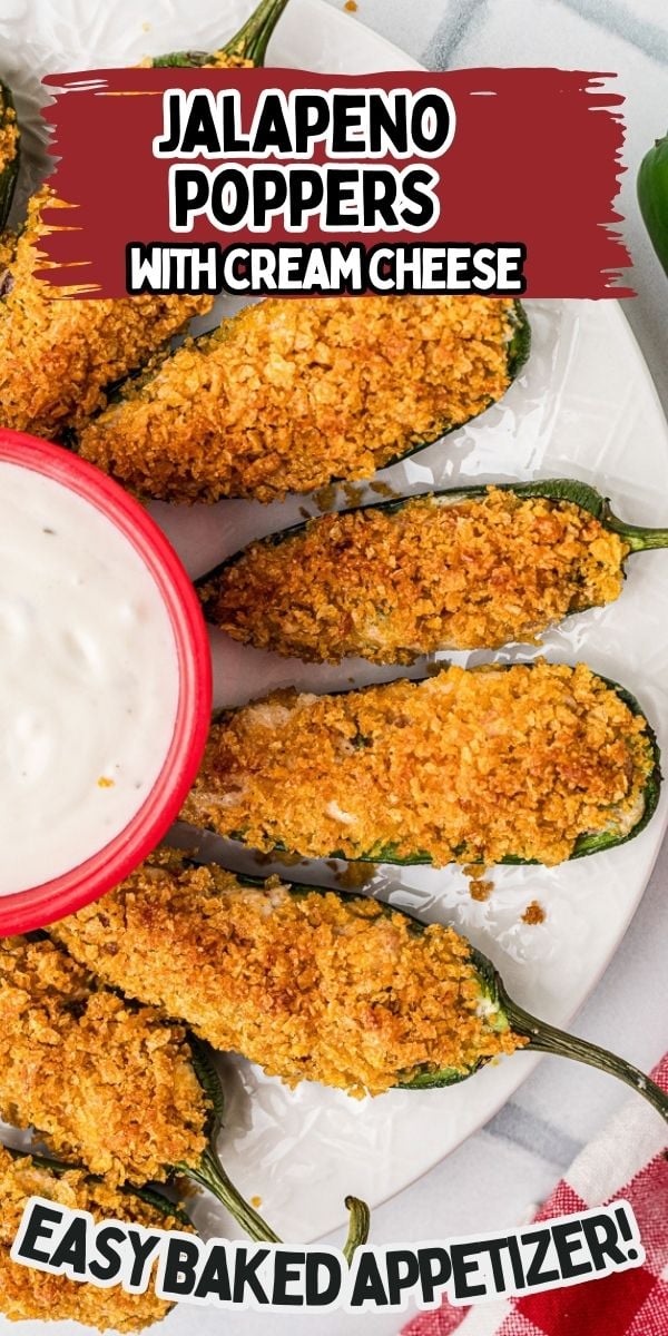 Jalapeno poppers on a plate.