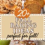 Photo collage with fall baking recipes.