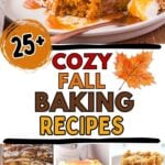 Photo collage with fall baking recipes.