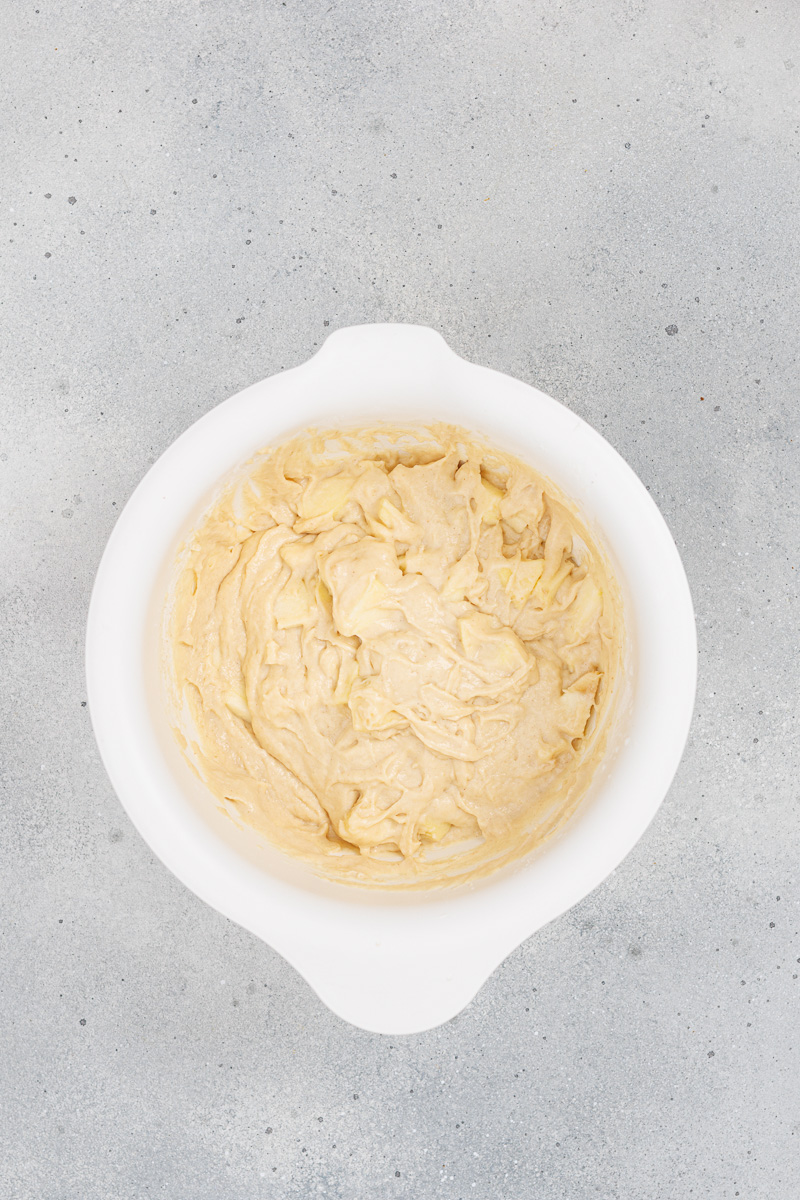 Wet ingredients in mixing bowl.