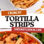 Tortilla strips in a bowl.