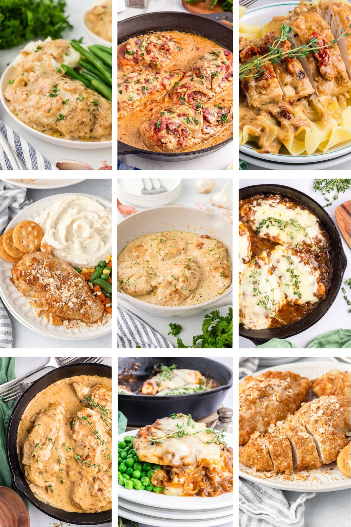 Photo collage with chicken breast recipes.