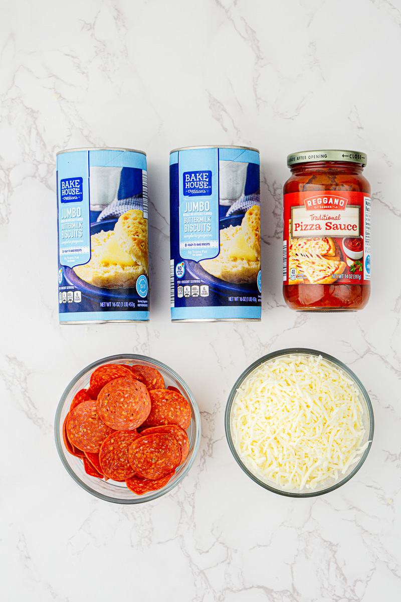 Ingredients for recipe laid out on kitchen counter.