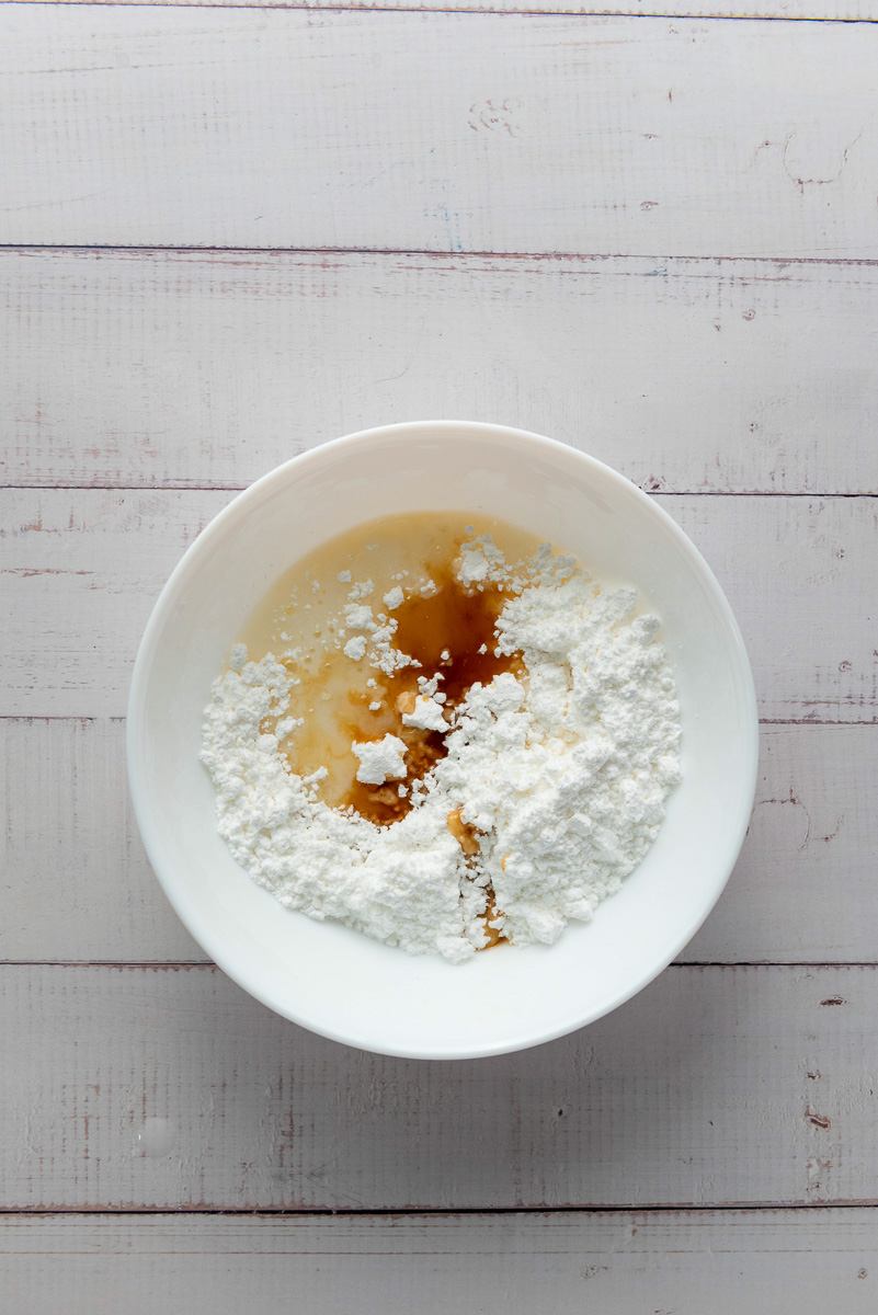 Glaze ingredients in small mixing bowl.