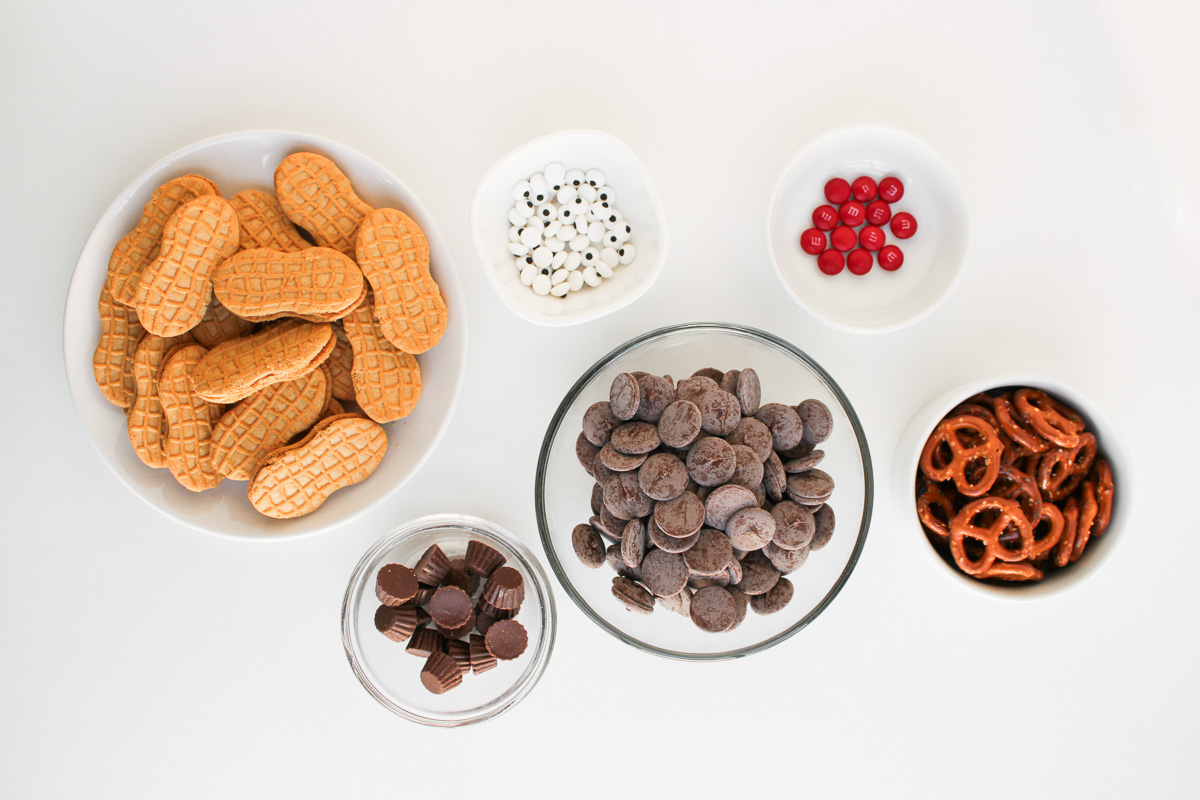 Ingredients for recipe in small bowls on counter.