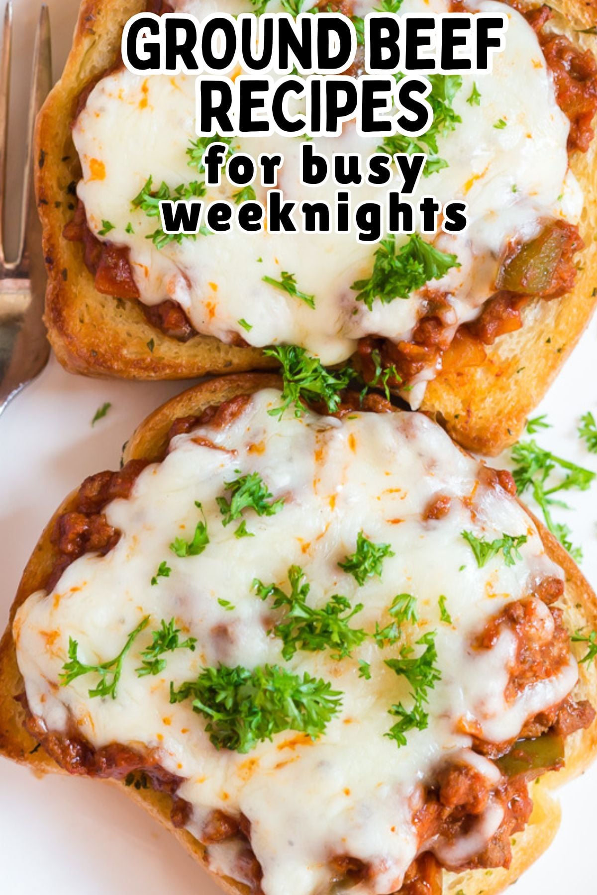Texas Toast sloppy Joes on a white plate ready to be served.